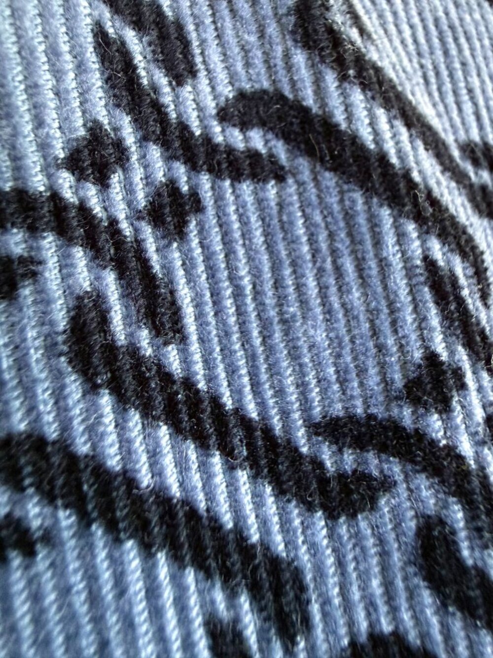 Boden Corduroy Dress Blue Black Trellis V-Neck Esmeralda (16-18) - Picture 2 of 9